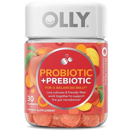 OLLY Probiotic + Prebiotic Gummies Peachy Peach