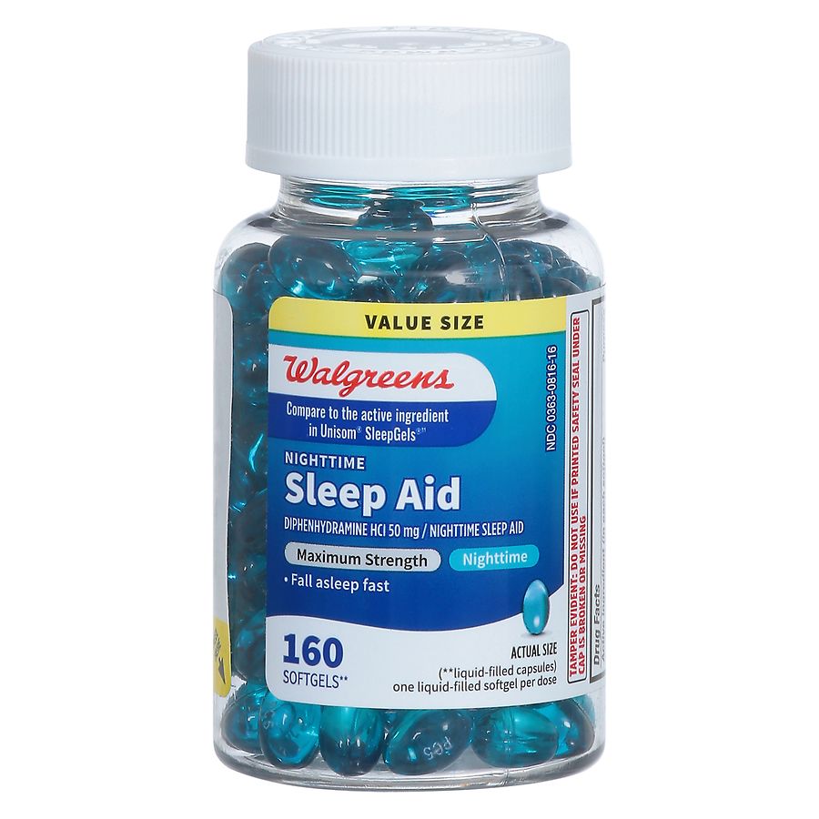 Walgreens Nighttime Sleep Aid Softgels Walgreens