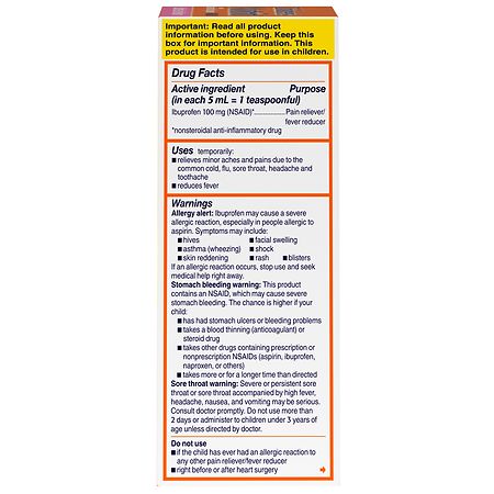 Children's Motrin Ibuprofen Liquid Medicine Bubble Gum
