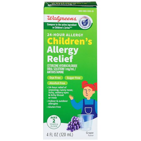 Walgreens 24 Hour Allergy Children's Allergy Relief Liquid Grape