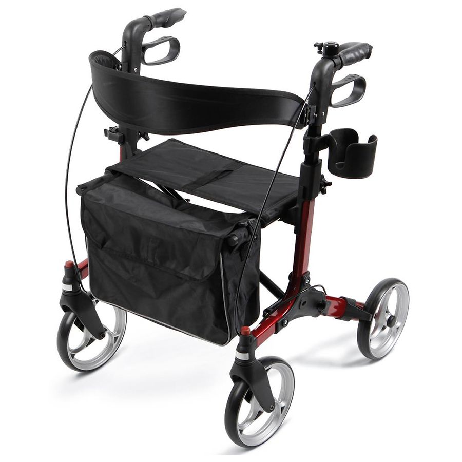 Medline Simplicity Euro Style Rollator Red | Walgreens