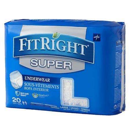 FitRight Super Adult Incontinence Underwear, Large, 20 ct, Maximum  Absorbency 