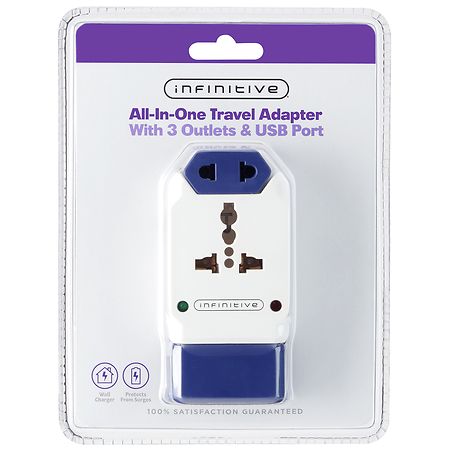 Infinitive All-in-One Travel Adapter White