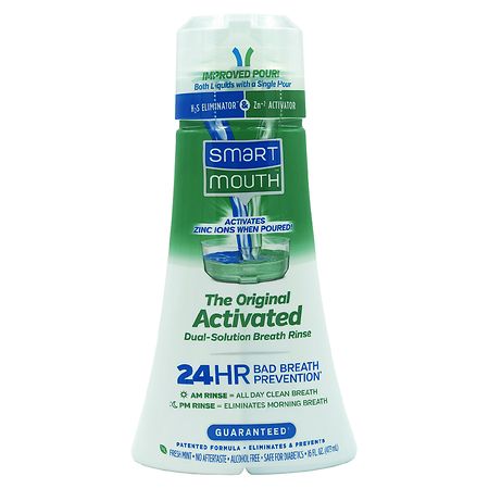 SmartMouth Original Activated Mouthwash for 24 Hour Bad Breath Protection Mint
