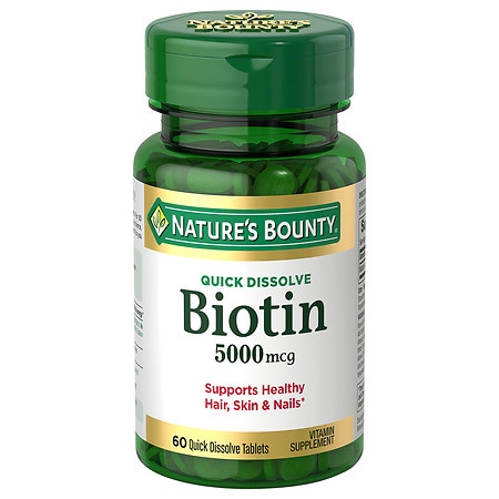 Nature's Bounty Biotin Quick Dissolve Tablets, 5000 mcg Strawberry