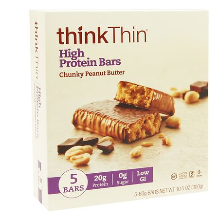 thinkThin High Protein Bars Chunky Peanut Butter