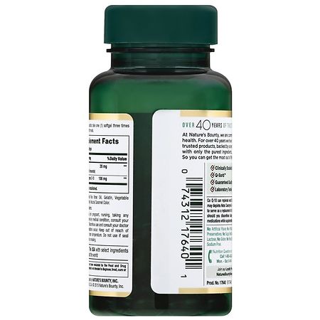 coq10 100 mg plus l-carnitine Nature's Bounty Co Q-10 100 mg Twin Pack Softgels, 60 ct - Pack of 2 main image 0