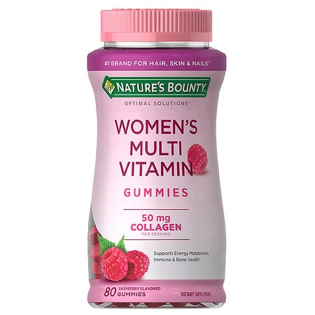 Nature's Bounty Optimal Solutions Women's Multivitamin Gummies, Dietary Supplement Raspberry