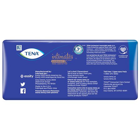 Tena Intimates Extra Coverage Overnight Incontinence Pads For Women, 28 ct  - Kroger