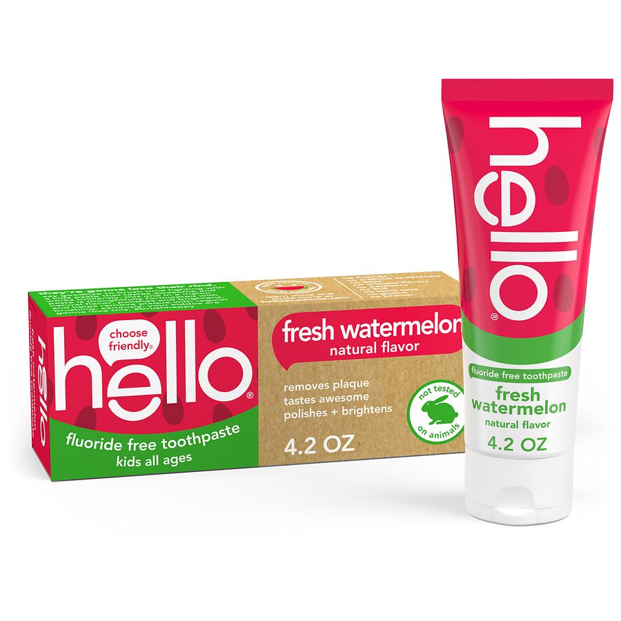 Hello Kids Fluoride Free Toothpaste Fresh Watermelon Walgreens