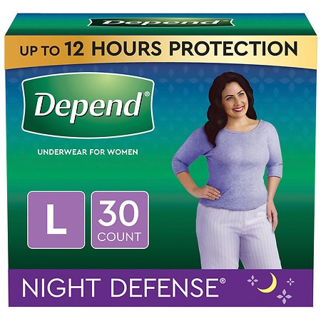 Depend Night Defense Adult Incontinence Underwear for Men, Disposable,  Overnight, XL, Grey, 12 Count