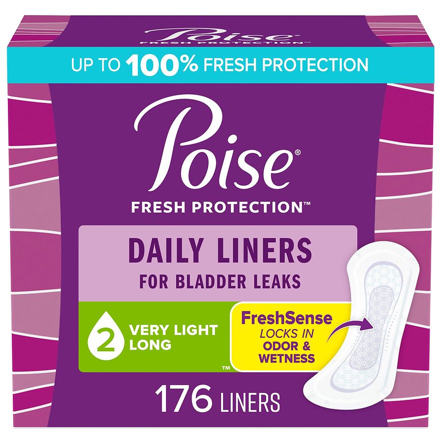 Poise Daily Postpartum Incontinence Panty Liners, Very Light Absorbency  Long