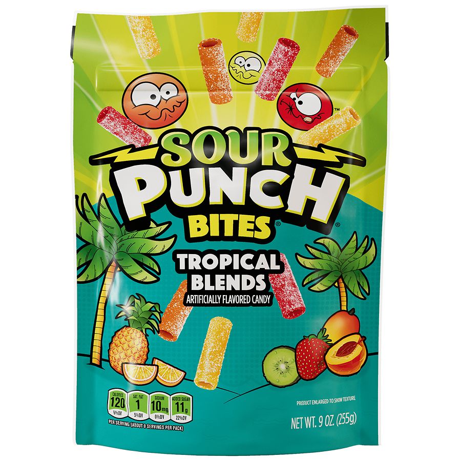 Sour Punch Bites Candy Tropical Blends