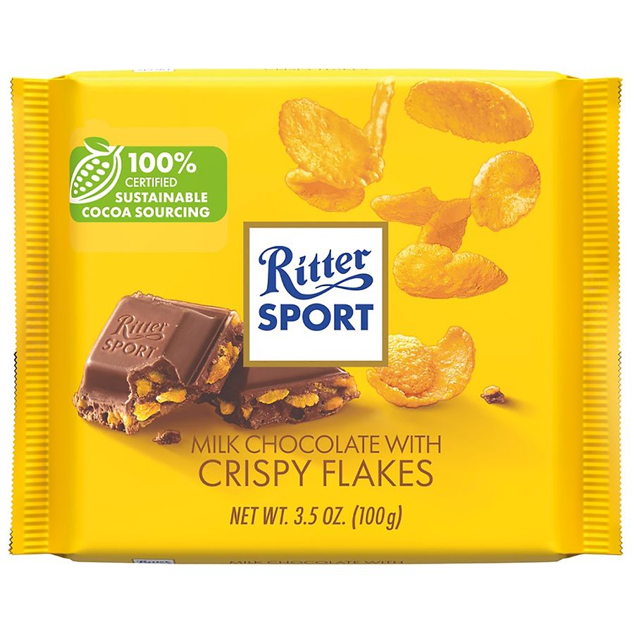 リッター ストロベリー12枚&コーンフレーク10枚【Ritter SPORT】 Ritter Sport Premium Milk Chocolate With Crispy Flakes Milk