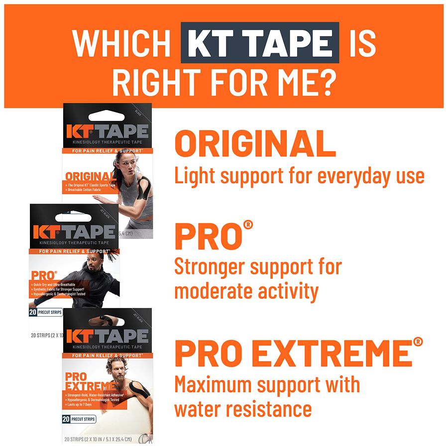 KT Tape Pro Extreme Precut Strips 10'' Strips Jet Black | Walgreens