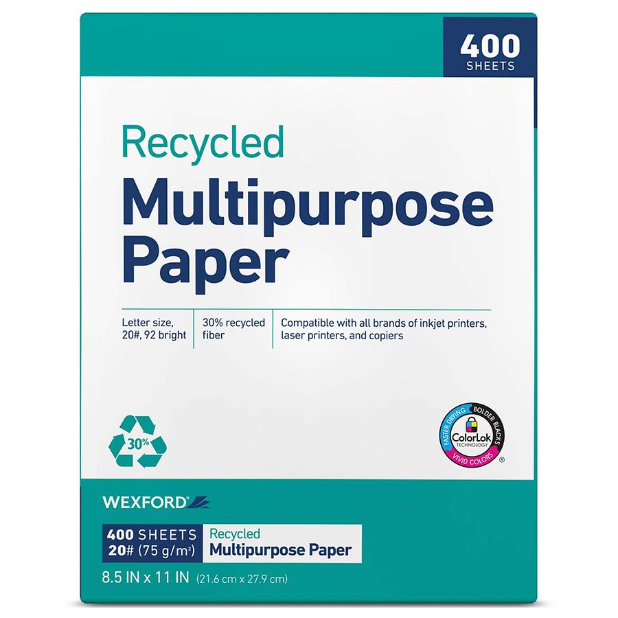  Basics 50% Recycled Color Printer Paper - Blue