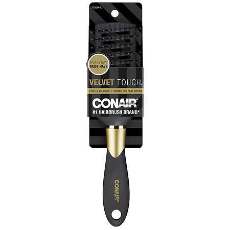 Conair Velvet Touch Full-Size Nylon Bristle Vent Hairbrush (Colors Vary)