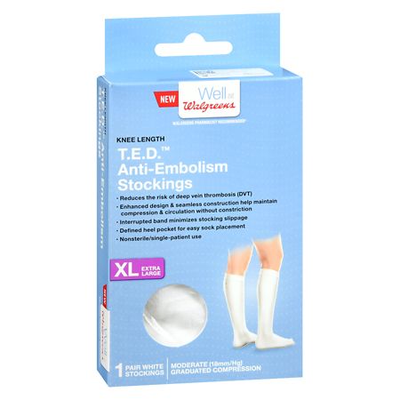 Walgreens T.E.D. Anti-Embolism Stockings White