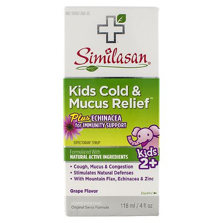 Similasan Kids Cold & Mucus Relief + Echinacea Expectorant Syrup Grape