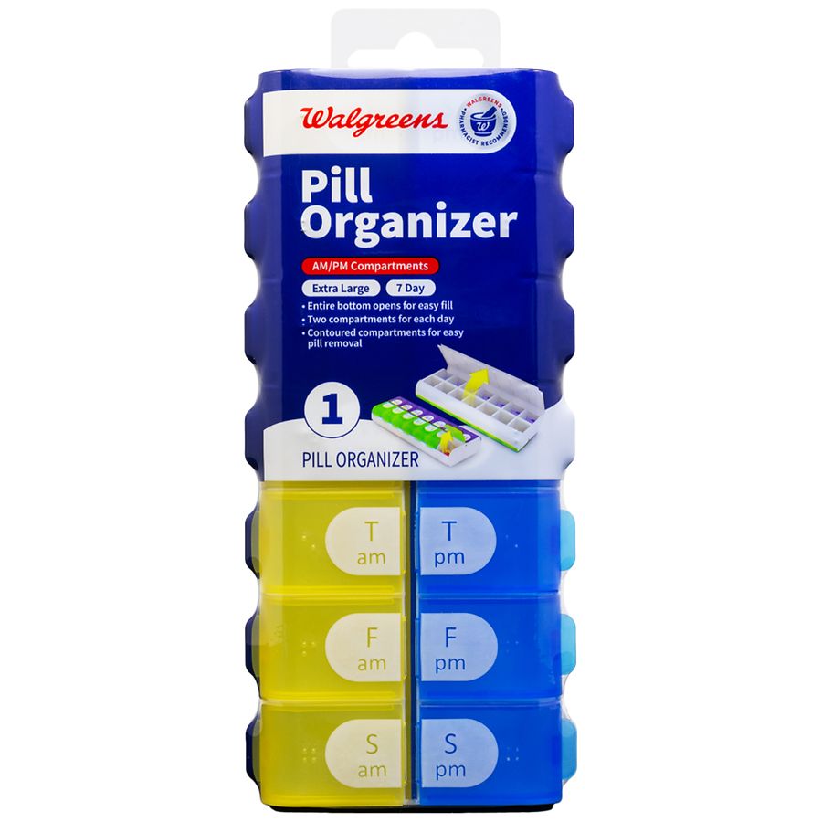 Walgreens 7 Day Pill Box Removable Medication Small