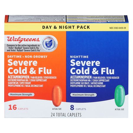 Walgreens Daytime & Nighttime Severe Cold & Flu Caplets