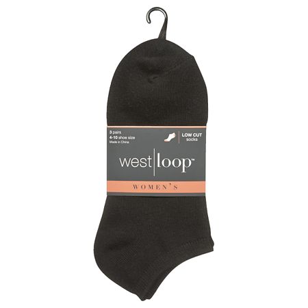 West Loop Women's Low Cut Socks, Black