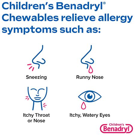 Children s Benadryl Allergy Relief Chewable Tablets Grape Walgreens