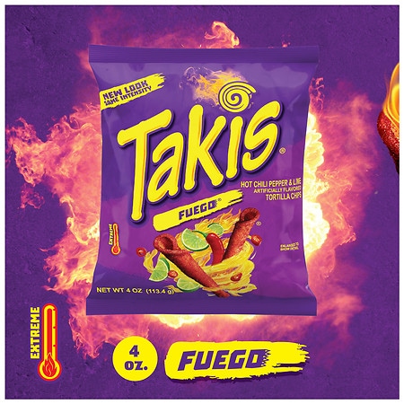 Takis Fuego Hot Chili Pepper & Lime Rolled Tortilla Chips - 25-1.2 Oz -  Safeway