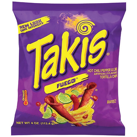 Takis Fuego Rolled Tortilla Chips Hot Chili Pepper & Lime