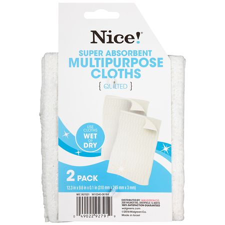 Nice! Super Absorbent Multipurpose Cloths White