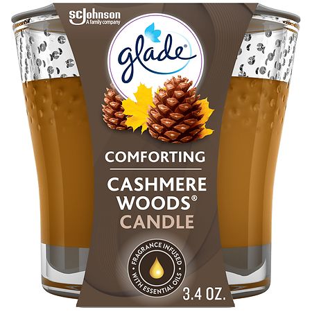 Glade Single Wick Jar Candle Cashmere Woods Beige