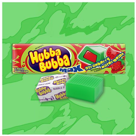Hubba Bubba Strawberry Watermelon Gum, 5 Pieces, 9 Ct 