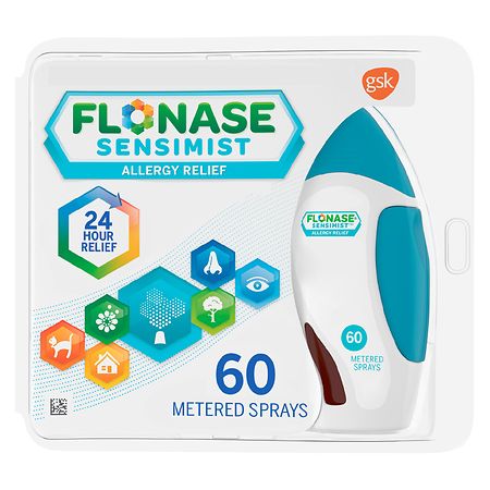 Flonase Sensimist Allergy Relief Spray Non Drowsy Allergy Medicine Scent Free, 60 Sprays