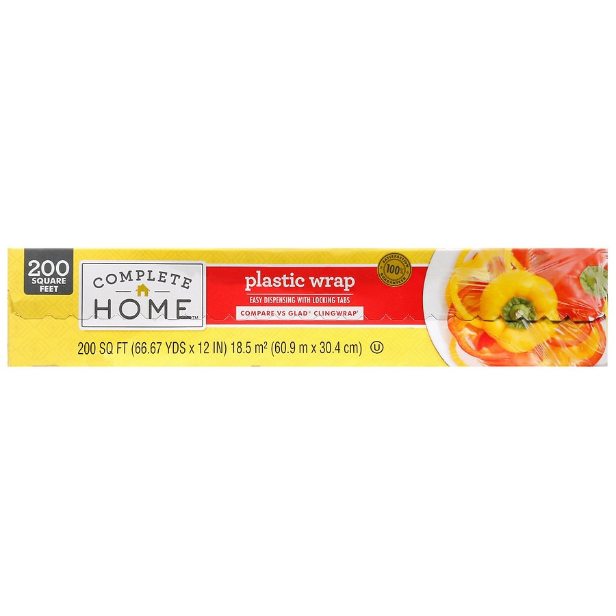  Glad Cling Wrap Clear Plastic Wrap, 200 Sq Ft (Pack of