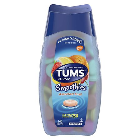 Tums Smoothies Antacid Chewable Tablets Assorted Fruit