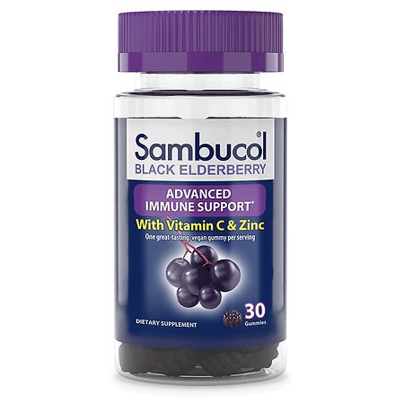 Sambucol Black Elderberry Immune Support Gummies with Vitamin C and Zinc Elderberry