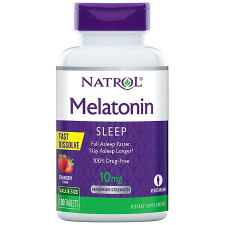 Natrol Fast-Dissolve 10 mg Melatonin Tablets Strawberry