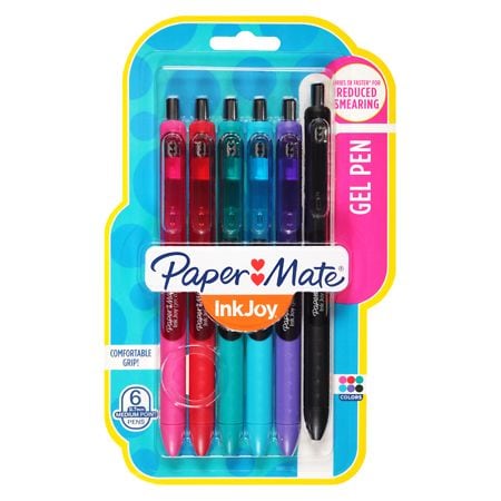 Paper Mate InkJoy Pens, Gel, Medium Point, 0.7 mm - 6 pens