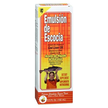 Emulsion De Escocia Cod Liver Oil Strawberry/ Banana