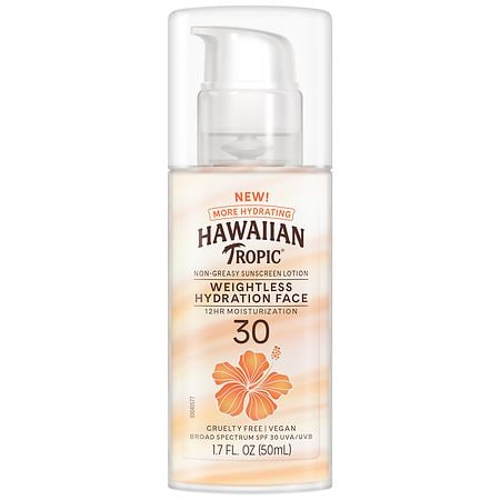 Hawaiian Tropic Weightless Hydration Face Lotion Sunscreen SPF 30