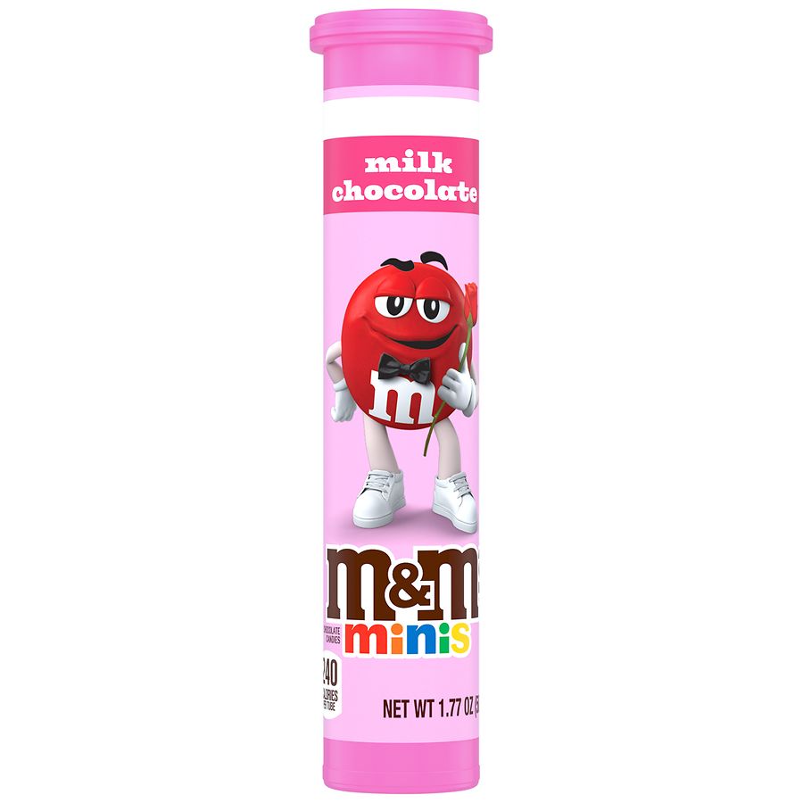M&M's Mini Milk Chocolate Valentine's Day Candy, Mega Tube Milk ...
