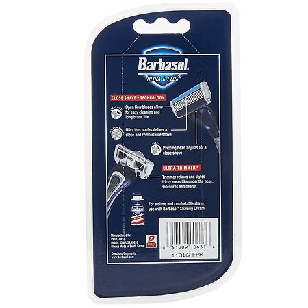 Barbasol Ultra 6 Plus Razor Blade Cartridge Refills, 8 count (1-2