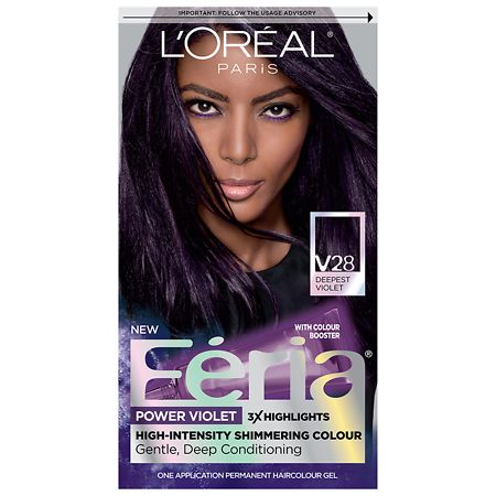 L'Oreal Paris Feria Permanent Hair Color V28 Midnight Violet (Deepest Violet)