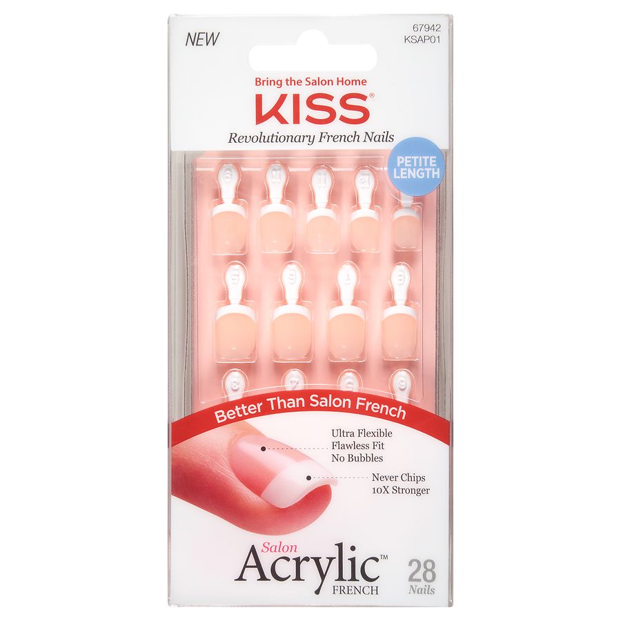 Kiss Salon Acrylic French Nail Kit Petite, Crush Hour