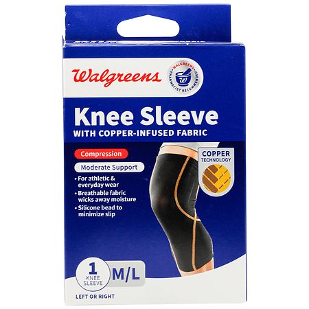 Walgreens Compression Knee Sleeve With Copper-Infused Fabric M/ L