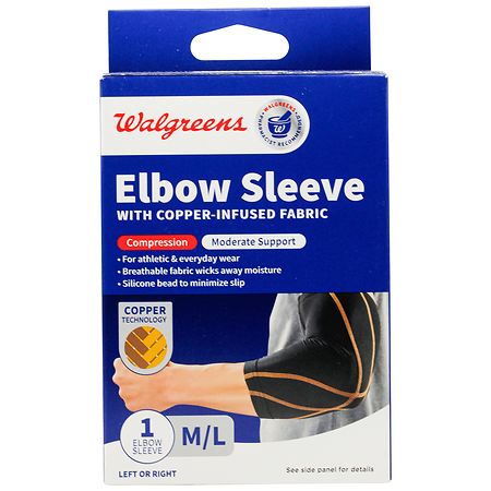 Walgreens Copper Elbow Sleeve Medium /  Large Black and Copper