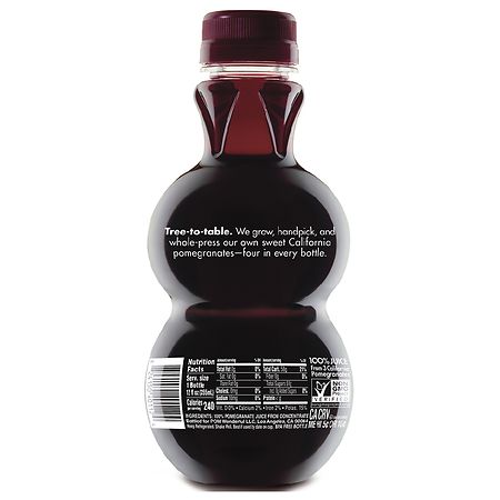 Fruit Juice Pom Juice Nutrition Facts POM Wonderful 100% Juice