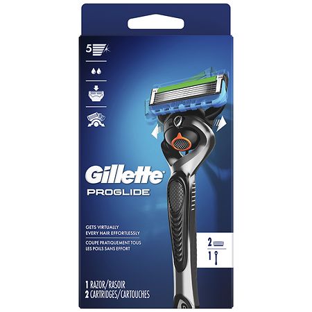 Gillette ProGlide Men's Razor Handle + 2 Blade Refills