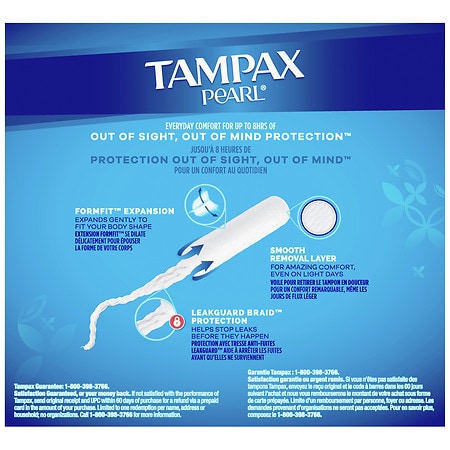 Procter & Gamble Tampax Pearl Tampons Regular Absorbency with LeakGuard  Braid, Unscented, 36 Count