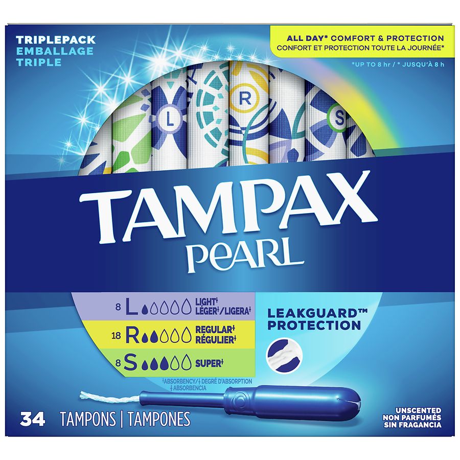 Absay katastrofale Match Tampax Pearl Tampons, Multipack Unscented, Light + Regular + Super  Absorbency | Walgreens